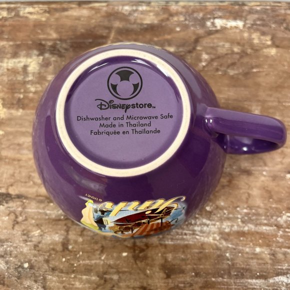 Disney Store Tinker Bell Jolly Roger Pirate Ship Purple Coffee Mug Retired 16 oz - Picture 6 of 6